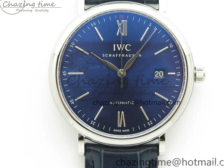 MIROTIME 0419 Portofino Automatic SS FKF 1:1 Best Edition Blue Dial on Blue Leather Strap A Cozy 7133
